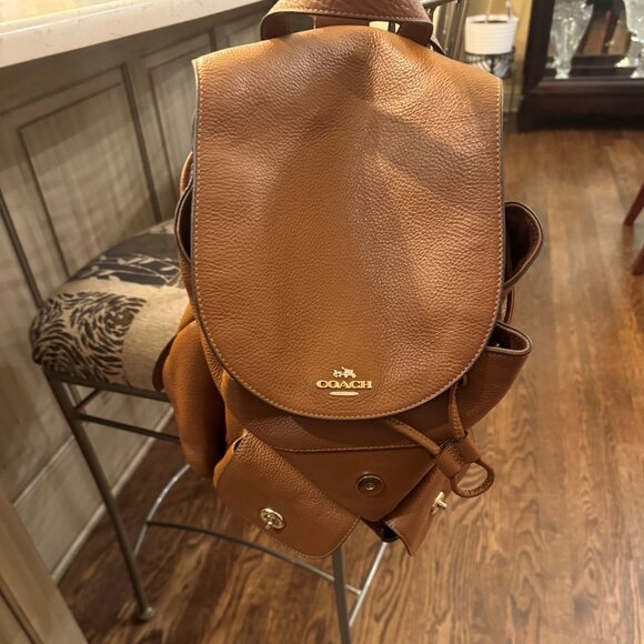 Pebble Leather Coach Backpack 13 inches tall by 13 wide - Picture 1 of 16